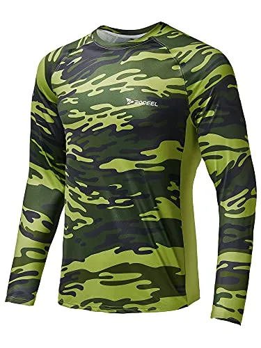 Rodeel Men's UPF 50+ Long Sleeve UV Sun Protection Fishing Shirts