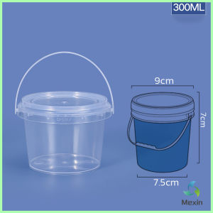 Mexin ถังน้ำแข็งพลาสติก 300ml 500ml 1000ml กระปุกเก็บอาหารมีฝาโปร่งใส Clear Plastic Bucket