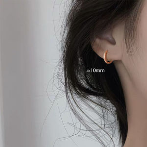 YUCHEN Gifts Accessories Simple Huggie 6mm/8mm/10mm/12mm Korean Minimalist Round Earring Ear Buckle Hoop Earrings