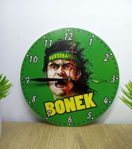 JAM DINDING KAYU MOTIF BOLA / PAJANGAN DEKORASI RUMAH