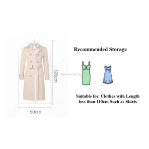 Large Transparent Clothing Dust Cover Coat Suits Long Clothes Hanging Pocket Portable Portable Capacity Large Storage Bag Clothes storage bag