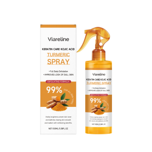Viareline Plant-based Turmeric Brightening Spray for Rough Skin Safe for Full Body Use Helps Smooth Bumpy Skin and Fade Dark Spots Convenient On-the-Go Care Spray(100ml)