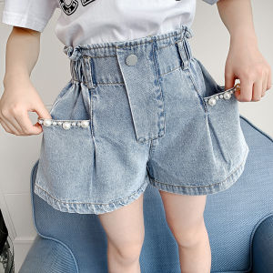 IENENS Summer Kids Baby Girls Jeans Shorts Denim Clothing Trousers Clothes Children Wears Infant Toddler Girl Elastic Waist Short Pants Bottoms 4 5 6 7 8 9 10 11 12 13 Years