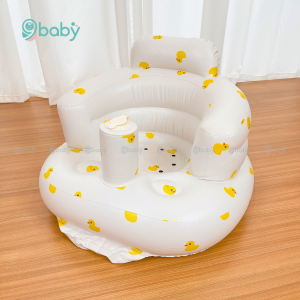 Ghế phao hơi tập ngồi thiết kế chống lật cho bé 9BABY mẫu Vịt Vàng