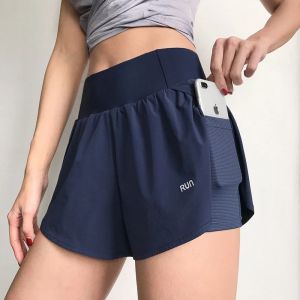 Gym Yoga WomenS Cycling Shorts Tight Skirt Fitness Elastic High Waist Double Layer Ladies Short Security Leggings Women