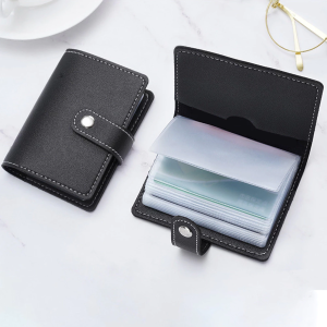 JS SHOP Credit Card Holder Wallet Business ID Card Case Holder Organizer Soft PU Leather With 26 Card Slots