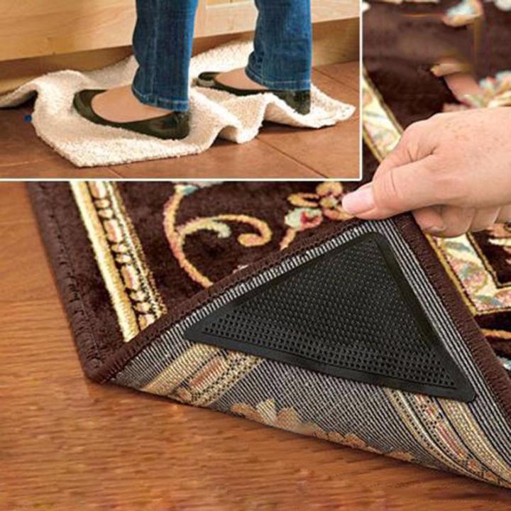 bộ 4 miếng dán thảm chùi chân, lót sàn siêu dính, dể tháo rời | Lazada.vn