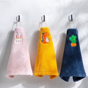 Pure Cotton Hand Towel Hanging Cute Cartoon Coral Fleece Towel/Tuala Tangan Kapas Tulen Gantung