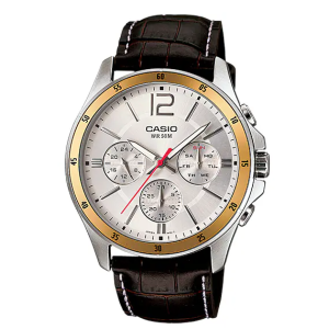 [ OFFICIAL CASIO WARRANTY ] CASIO MTP-1374L MULTIHAND LEATHER BAND MEN WATCH