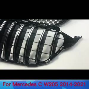 Diamond GT GTR Front Bumper Grille Mesh Grill For Benz C W205 C205 S205  2014-2021 C260 C200 C180 C250 C300 AMG Trim