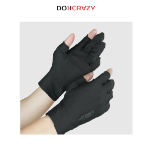 Găng Tay Đi Đường Chống Nắng (Tia UV) Nam Nữ Xỏ Hở 2 Ngón Tay Đi Phượt Câu Cá Thoáng KhíCo Dãn