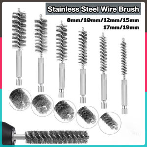 Stainless Steel Wire Cleaning Brush with Handle 1/4 Inch Hex Shank for Power Drill Impact Driver