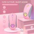 Onikuma CW918 Pink Cute Cat Paw Mouse USB Optical Computer Mice with RGB Backlit, 6 Adjustable DPI Up to 7200,Silent key,quiet and gentle,Ergonomic Gamer Laptop PC Mouse. 