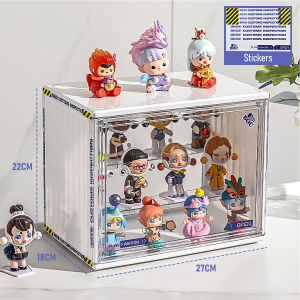 Clear Acrylic Blind Box Dust Proof Display Case Collections Action Figures Stackable Magnetic Suction Showcase Storage Display Stand Toys Doll  Anime Figure Organizer for Book Makeup Car Organization and Display