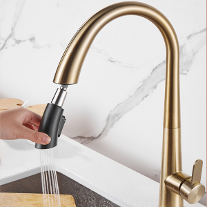 QUITE Kitchen Pull Down Faucet Stainless Steel Sink Mixer Kitchen Accessories 304 Vanity Crane Swan Pull Out Hot and Cold Water Tap