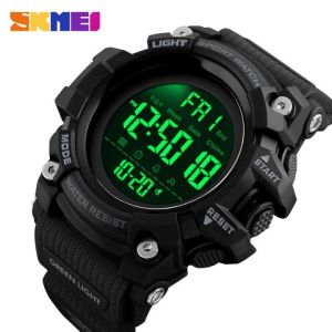 SKMEI Men Sports Watches Digital LED Watch Countdown Alarm Fashion Waterproof Wristwatches 1384