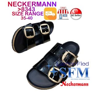 NECKERMANN 8343 SIZE 35 - 40 SANDALS BLACK SILVER SG SELLER LOCAL INDOOR OUTDOOR LADIES SLIPPER LEMONFIED SFM