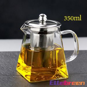 Heat Resistant Glass Teapot 950ml with Stainless Steel Filter Teapot Set