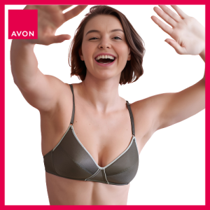 AVON Sari Non-Wire Seamless Moulded Bra for Women | Convertible Wireless Everyday Bra | Plus Size Available 32A–44D | Coffee & Tan