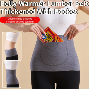 Belly Warmer Lumbar Belt Thickened With Pocket Yoga Lumbar Belt Slimming Abdomen Control Double Pocket Waist Support Belt