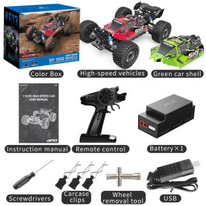 JDD【In stock】【Original Available】KF13 1/16 Brushless RC Car 2.4G Remote Control 4WD 65KMH High-Speed Off-Road Trucks