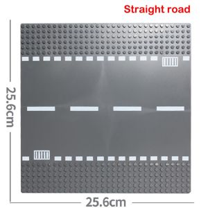 Building Blocks Road Base Plates Road Plate Straight Crossroad Curve Block Toys Base Plates Toys for Lego