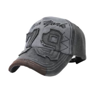 ZYJC Letter Embroidery Baseball Cap Adjustable Washed Cotton Peaked Cap Retro Baseball Hats For Man Women