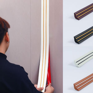 JUCHEN 1M/5M Self-adhesive Wall Skirting Strip Sticker Edge Banding Ceiling Decoration Soft Waist Line Floor Gap Wall Corner Protector Waterproof 11 Colors