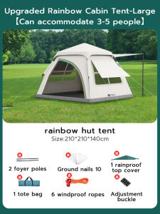 Camping tent Automatic Tent 5-7-9 people Waterproof and sun Proof Large size tent with Awning