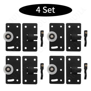 4 Set Nylon Wheels Sliding Door Roller Sliding Door Wheel Door Pulley Hardware for Cabinet Closet Wardrobe