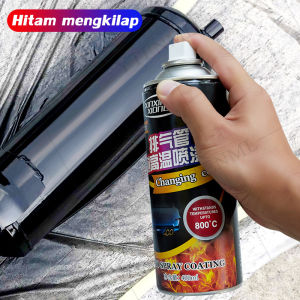 400ml Cat Knalpot Motor Mobil Anti Panas 800°C Hitam Doff Cat Semprot Tahan Panas Knalpot Cat Semprot Anti Panas