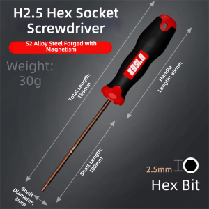 LIVELYN Thân thẳng Tuốc nơ vít lục giác Độ dài mở rộng H2.5/4mm Cờ lê lục giác Hex nội bộ Dụng cụ cầm tay
