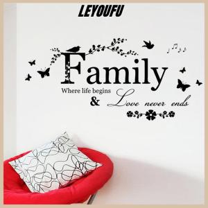 LEYOUFU Family Letter Quote Removable Vinyl Decal Art Mural Home Decor Wall Stickers
