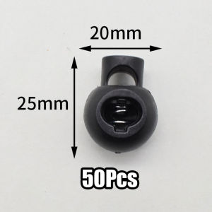 50Pcs Spring Plastic Round Toggle Stopper Single Hole Spring Cord Locks Toggle Stopper