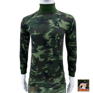 เสื้อยืดทหารบก แขนยาว คอเต่า ลายพรางดิจิตอล กองทัพบก ทบ. เกรดพรีเมี่ยม
