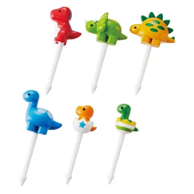 TORUNE P3444 Dinosaurs Food Pick | Fruit Fork Picks Bento Accessories Children Snack Cake Dessert Toothpick Lunch Box Decoration