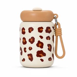 MAOMEI Họa tiết da báo Cốc giữ nhiệt có ống hút Mini 360ml Cốc uống nước Di động Cách nhiệt Bình nước cách nhiệt Thể thao ngoài trời