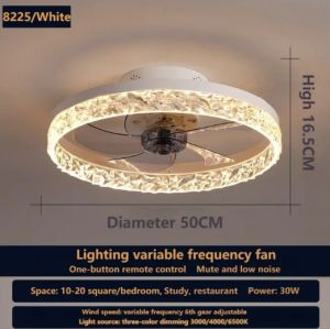 Variable Frequency Fan Ceiling Lamp Invisible Fan Chandelier Ceiling Fan Lamp Restaurant RC Ceiling Fan Lamp Nordic 220V