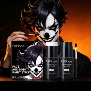 new Black White Face Body Paint Kit Cover Foundation Clown Colorful Long Lasting Waterproof Halloween Festive Makeup Accessories Set hot