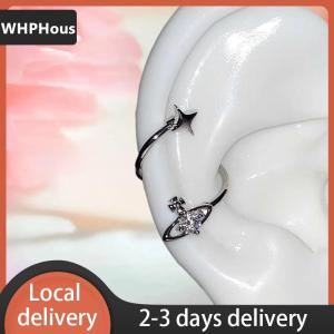 [COD] WHPHous Ship within 24 hours 1PC Star Surround Planet Spiral Stainless Steel Ear Bone Nail For Women New Fashion Zircon Earrings Accessories Jewelry