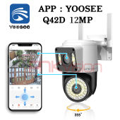 [Fnkvision] Camera YOOSEE Ngoài Trời 4 mắt (Xoay Được 3 Mắt) 3 Màn Hình Độ Phân Giải 18MP Tích Hợp 56 LED Nét OK