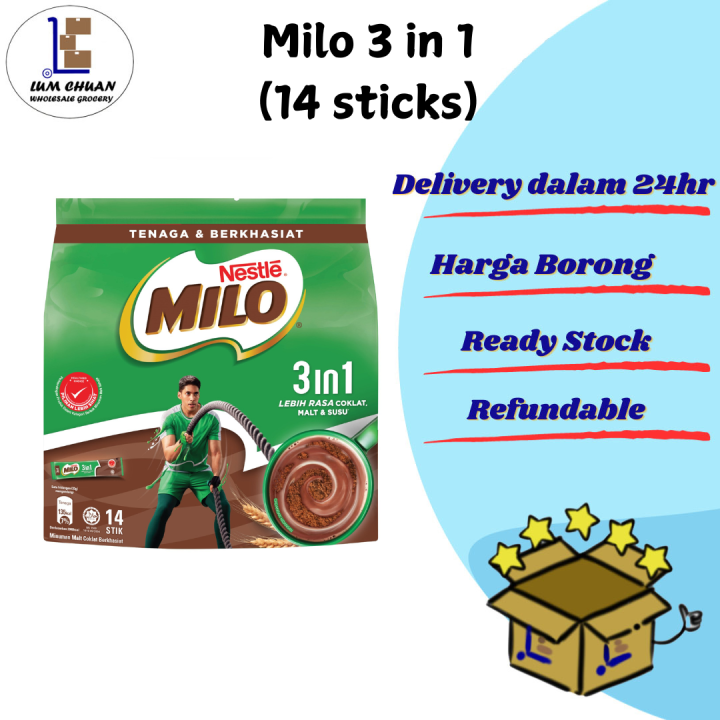 Milo Mixes 3 in 1 Activ Go (33g x 14 s)[SHIP WITHIN 24 HOURS] | Lazada