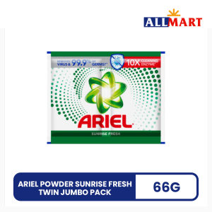 Ariel Powder Sunrise Fresh Twin Jumbo Pack 66g - AllMart Online Grocery