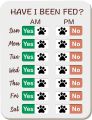 Dog Feeding Reminder, Dog Fed Sign Tracker -Daily Am/Pm Chart Slider Sign forFeeding and Pill Reminder, Easy to Use On Fridge Or Wall with Adhesive and Magnet,Pet Supplies. 
