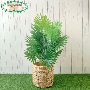 Pohon Daun Palem Kipas Sadeng X12 Semi Latex Artificial Cover Pot Eceng Gondok Tanaman Hias Pajangan Dekorasi
