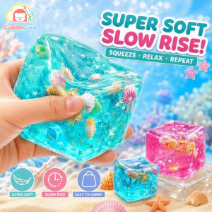 CuddleCove Ocean Snowflake Stress Cube Squishy Fidget Toy Slow Rebound Soft Sensory TPR Ice Block Set