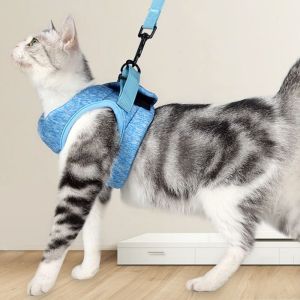 BENGPEN Polyester Pet Harness Leash Set Soft Breathable Cat Chest Strap Comfortable with Traction Leash Cats Traction Belt Cat