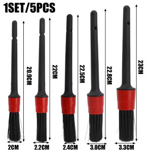 ชุดแปรงทำความสะอาดรถรถยนต์5ชิ้นอุปกรณ์ดูแลรถยนต์อุปกรณ์แปรงขนสัตว์แข็งนิ่มช่องแอร์แผงควบคุมภายในเบาะหนัง