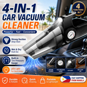 Car Vacuum Cleaner Portable Tire Inflator High Power Tire Pressure Display LED Lighting
