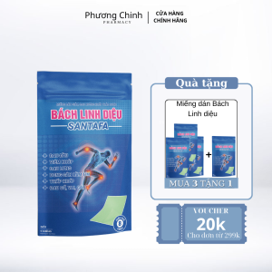 Miếng dán giảm đau xương khớp thảo dược Bách Linh Diệu Santafa Giảm đau cột sốngđau thần kinh tọa - Hộp 10 miếng